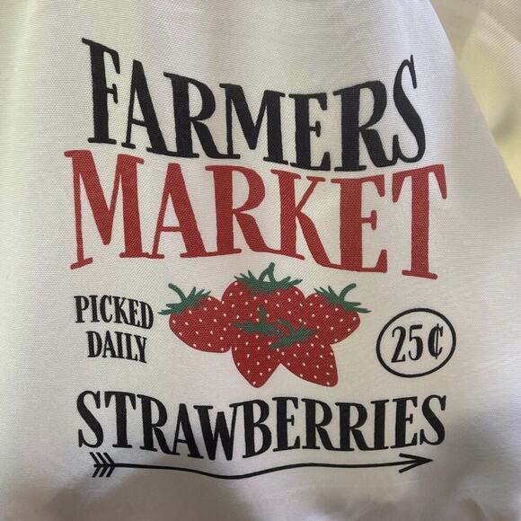 Farmer’s Market Strawberry Tote, Reusable Grocery Bag - Picture 3 of 3